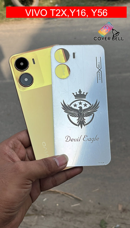 coverbell VIVO Y16 SILVER DEVIL EAGLE, VIVO Y56, VIVO T2X Mobile Skin  (SILVER  MIRROR)