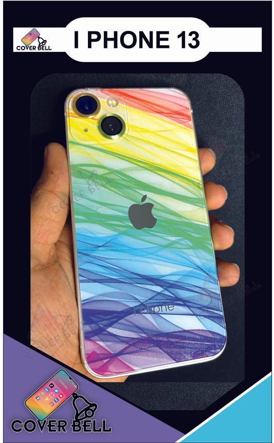 I PHONE 13 MULTI COLOUR MOBILE BACK GUARD WITH SKIN (UNBREAKALBE)