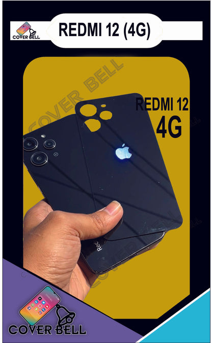 REDMI 12 (4G) BLACK APPLE BACK  GUARD PROTECTOR