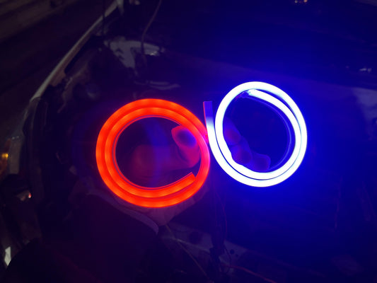 CAR NEON LIGHT FOR HEAD LIGHT (MOBILE CONTROLLED) MULTI COLOR DRL (2PCS)  SUITABLE FOR ALL CARS
