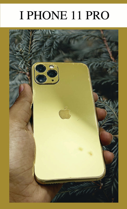 I PHONE 11 PRO GOLD BACK PANEL WITH SKIN