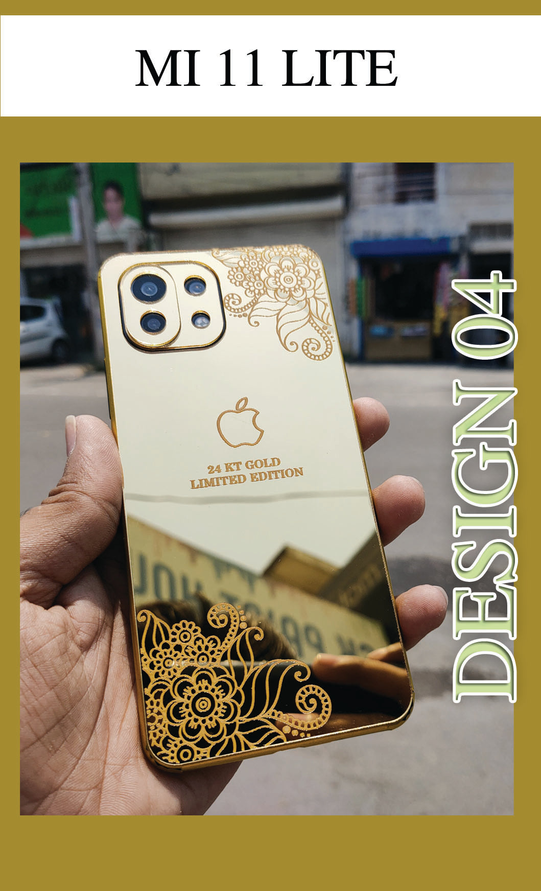 MI 11 LITE GOLD BACK PANEL WITH SKIN