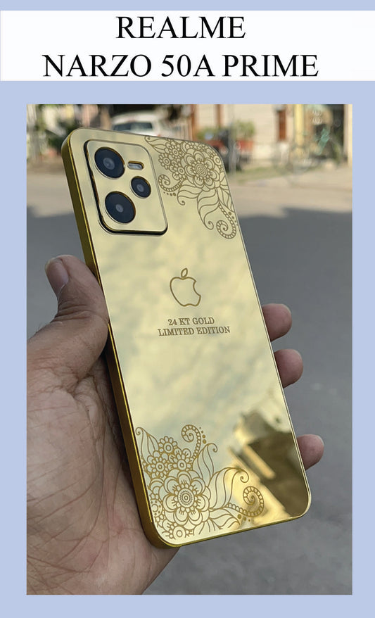 REALME NARZO 50A PRIME GOLD BACK PANEL WITH SKIN
