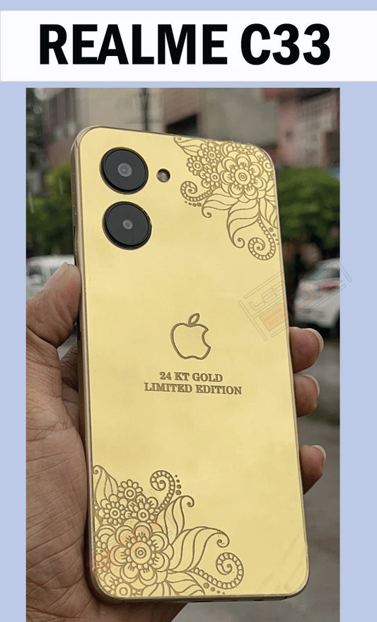 REALME C33 GOLD BACK PANEL WITH SKIN