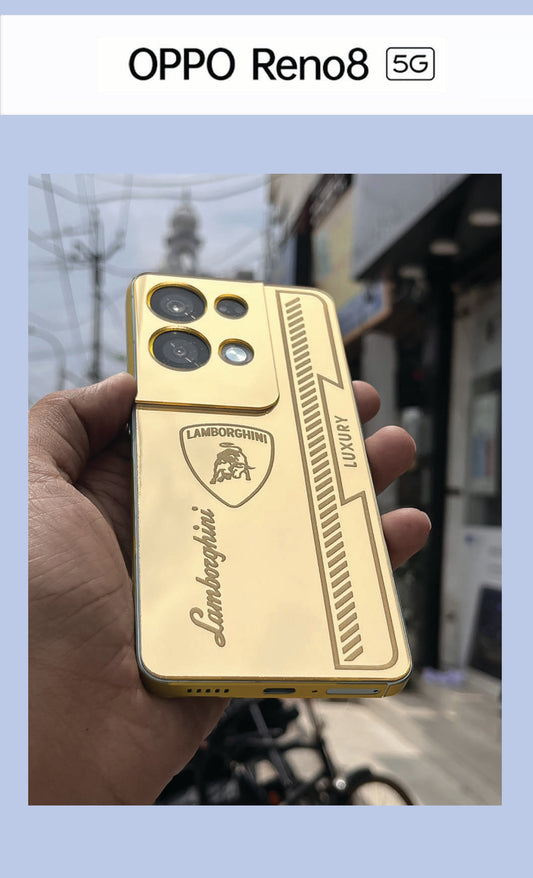 OPPO RENO 8 PRO (5G) GOLD BACK PANEL WITH SKIN