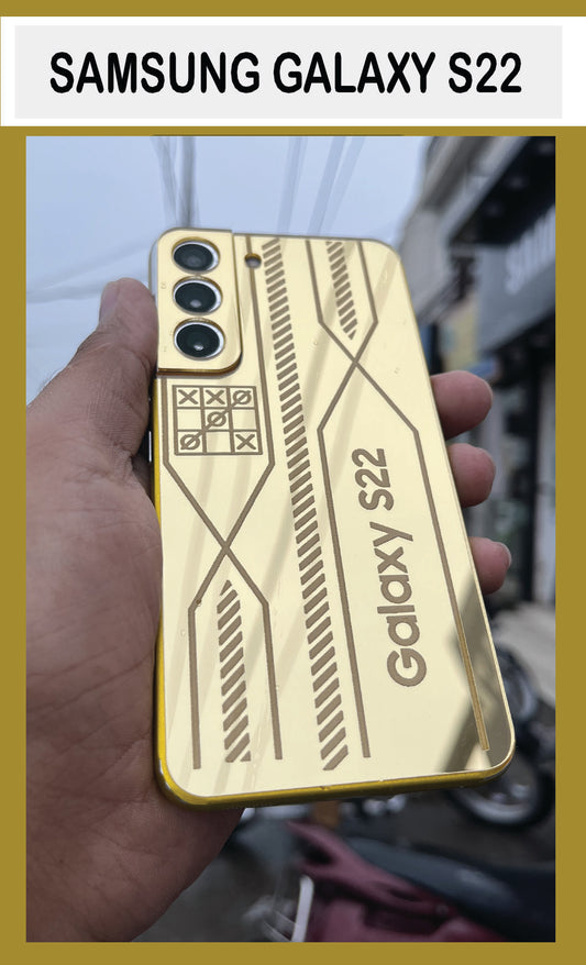 SAMSUNG GALAXY  S22 GOLD BACK PANEL WITH SKIN