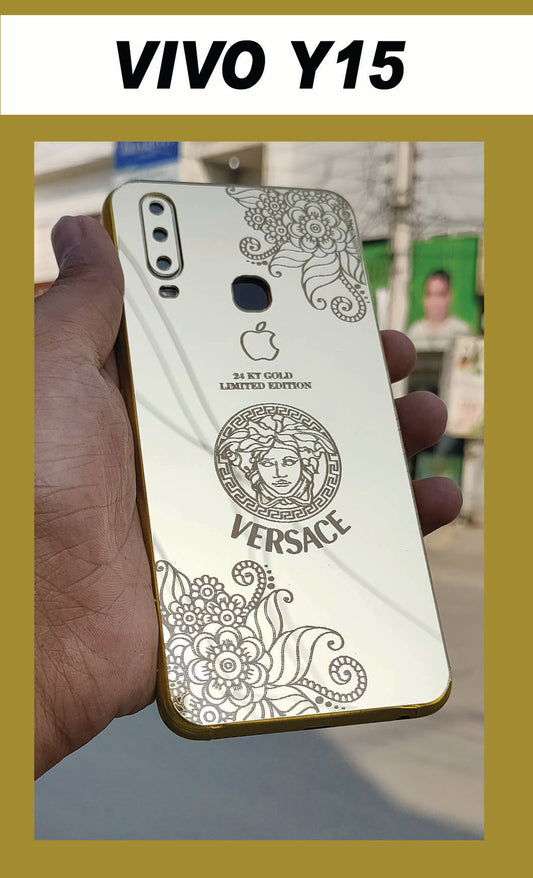 VIVO Y15 GOLD BACK PANEL WITH SKIN