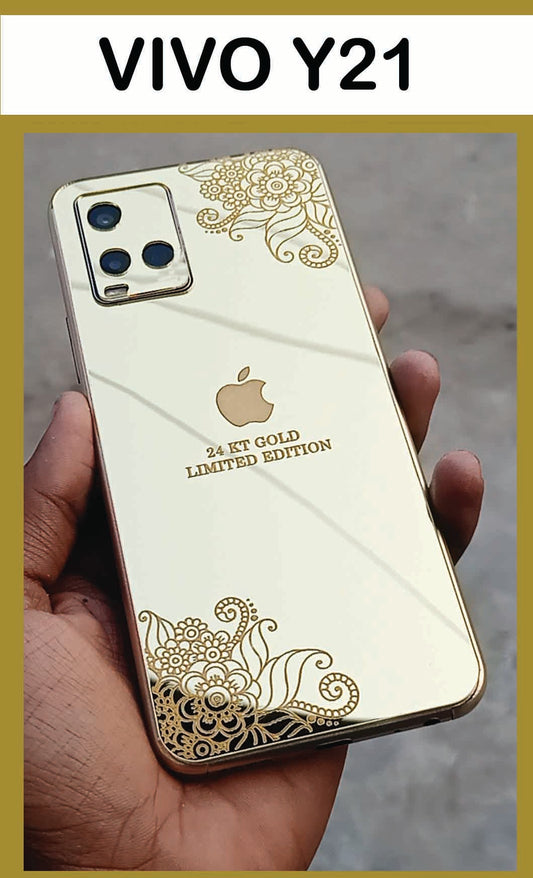 VIVO Y21 GOLD BACK PANEL WITH SKIN