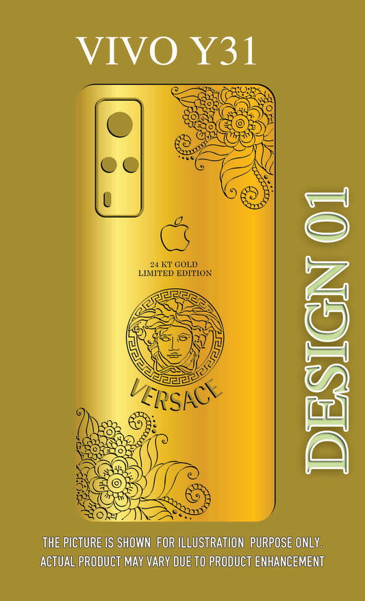 VIVO Y31 GOLD BACK PANEL WITH SKIN