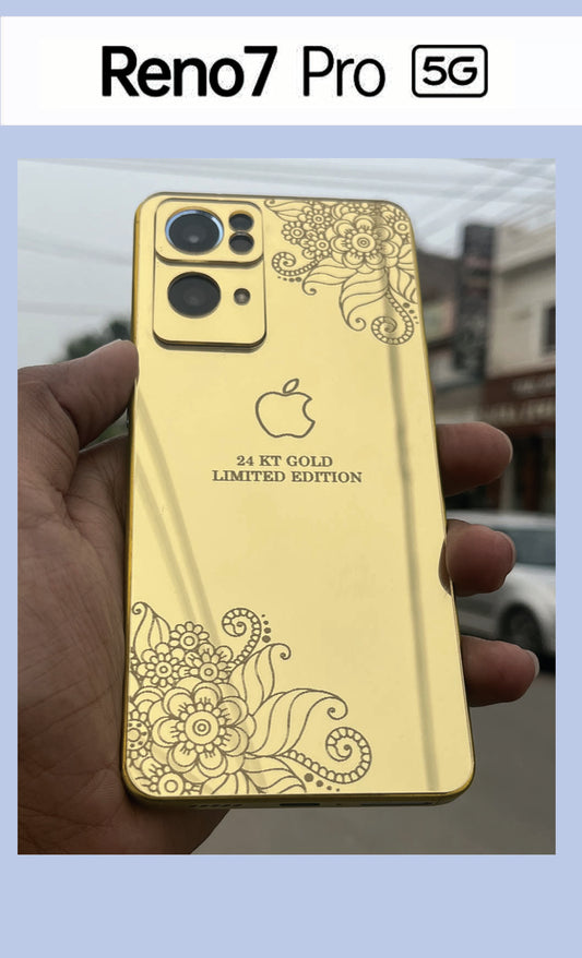 OPPO RENO7 PRO (5G) GOLD BACK PANEL WITH SKIN